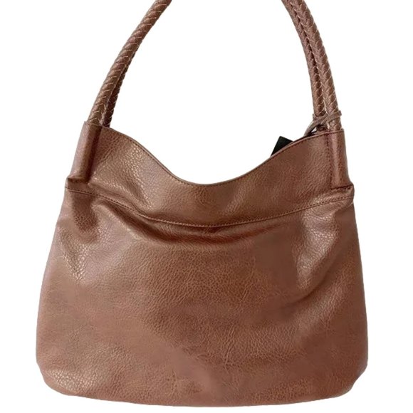 SUEDE BROWN NWT INC INTERNATIONAL CONCEPTS ELLA SHOULDER HANDBAG PURSE - Picture 2 of 5